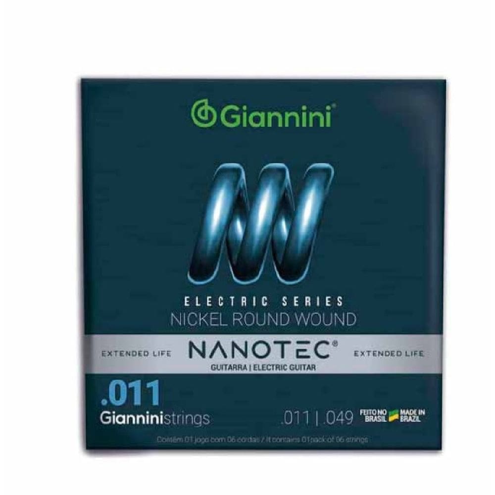 Encordoamento Para Guitarra 6 Cordas Nanotec Giannini (.011 - .049)