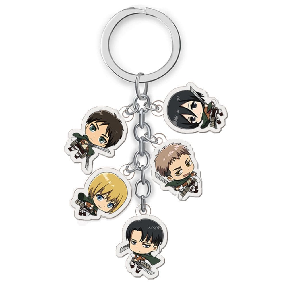 Conjunto de chaveiros de acrílico Attack on Titan Eren Mikasa Levi