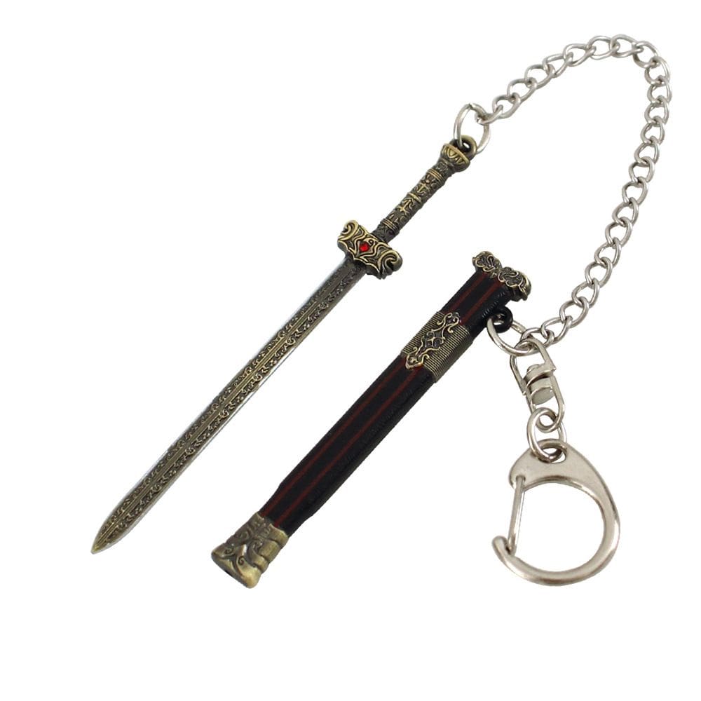Chaveiro Cao Cao`s Sword, modelo de liga em miniatura de 9 cm