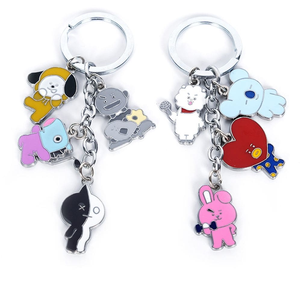 Chaveiro BTS Chibi Characters Taehyung, Yoongi e Mor