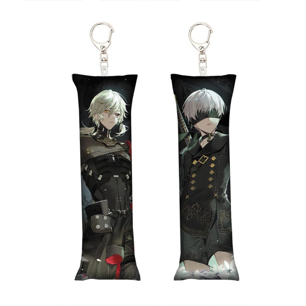 Chaveiro Mini Dakimakura NieR Automata 2B e 9S em acrílico