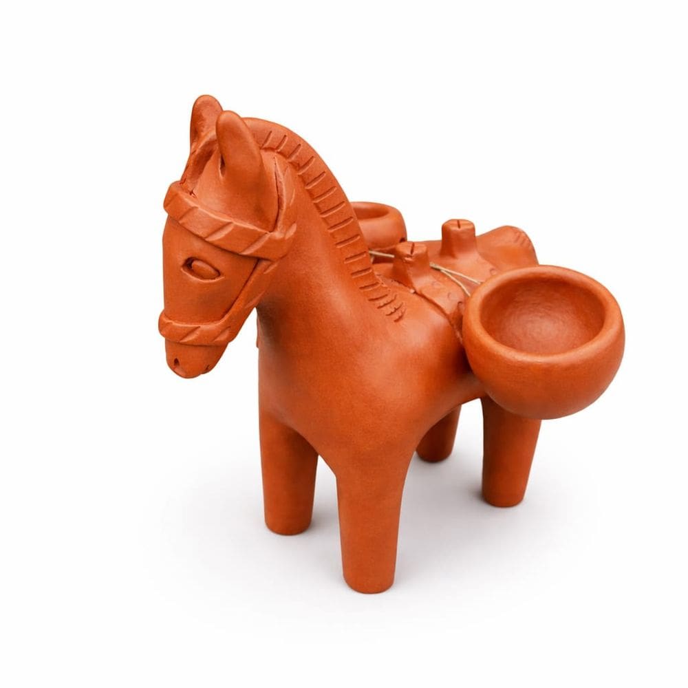 Enfeite Para Jardim Cavalinho De Barro Jumentinho Jegue Vaso