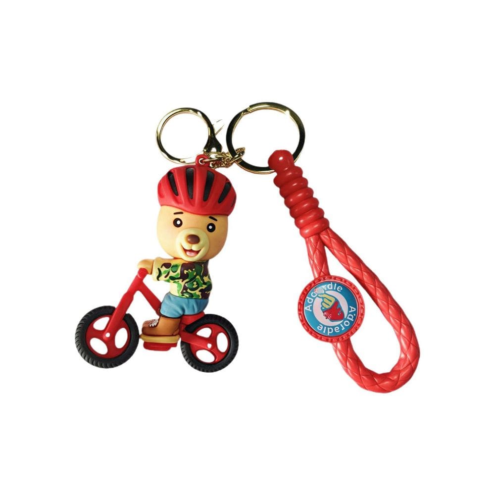 Chaveiro Cute Bear Bicycle Cartoon Bike Chaveiro Charm