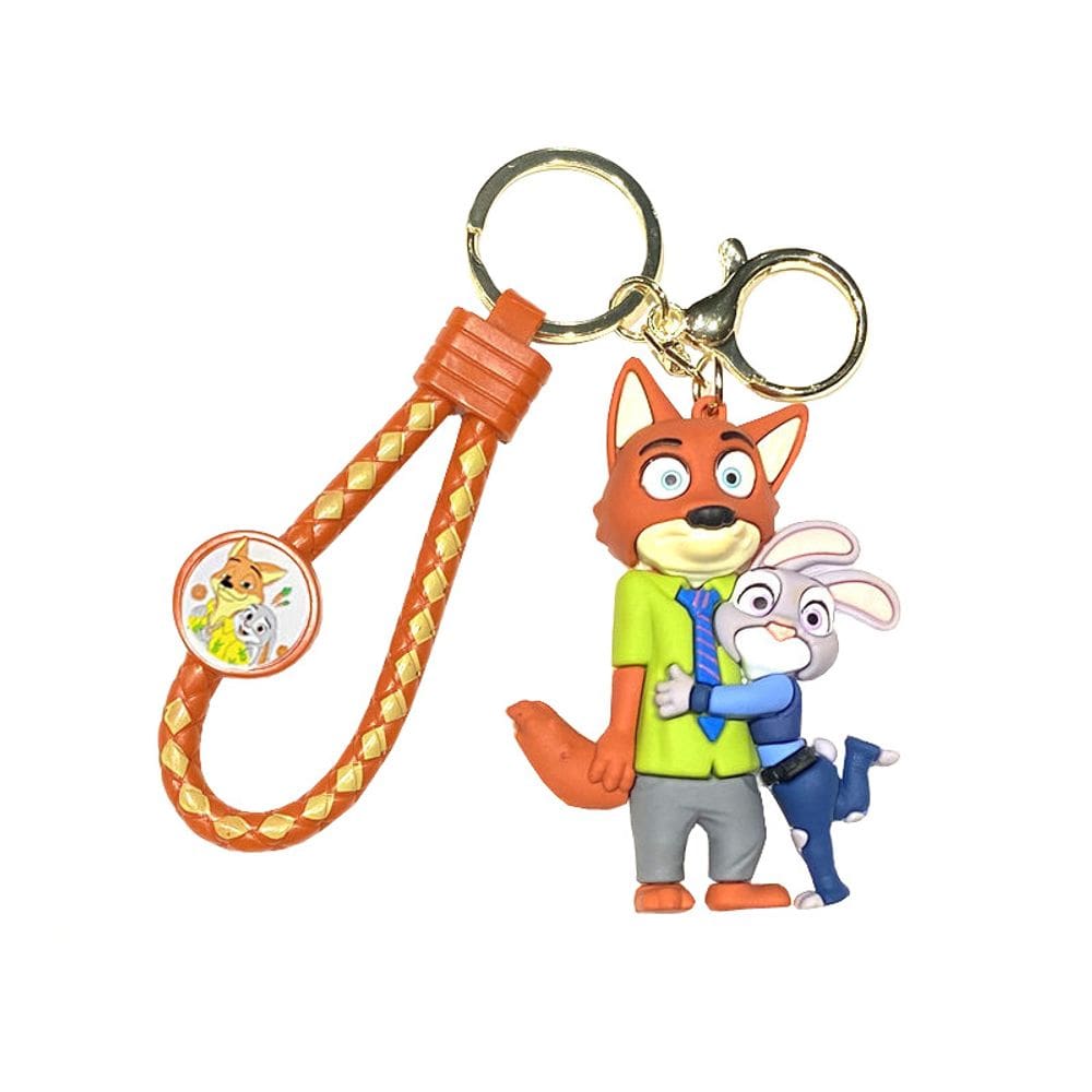Chaveiro Zootopia Judy Hopps e estatueta fofa de Nick Wilde