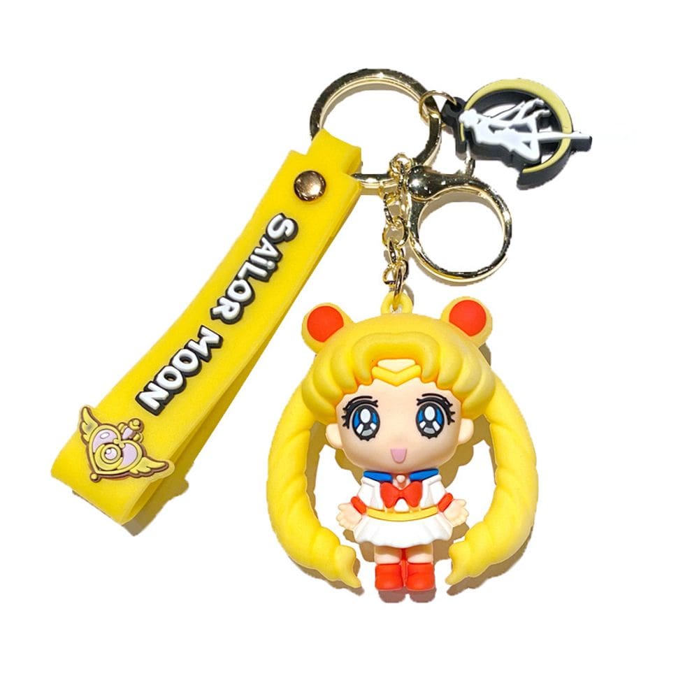 Chaveiro Sailor Moon Usagi Tsukino, boneco amarelo em PVC