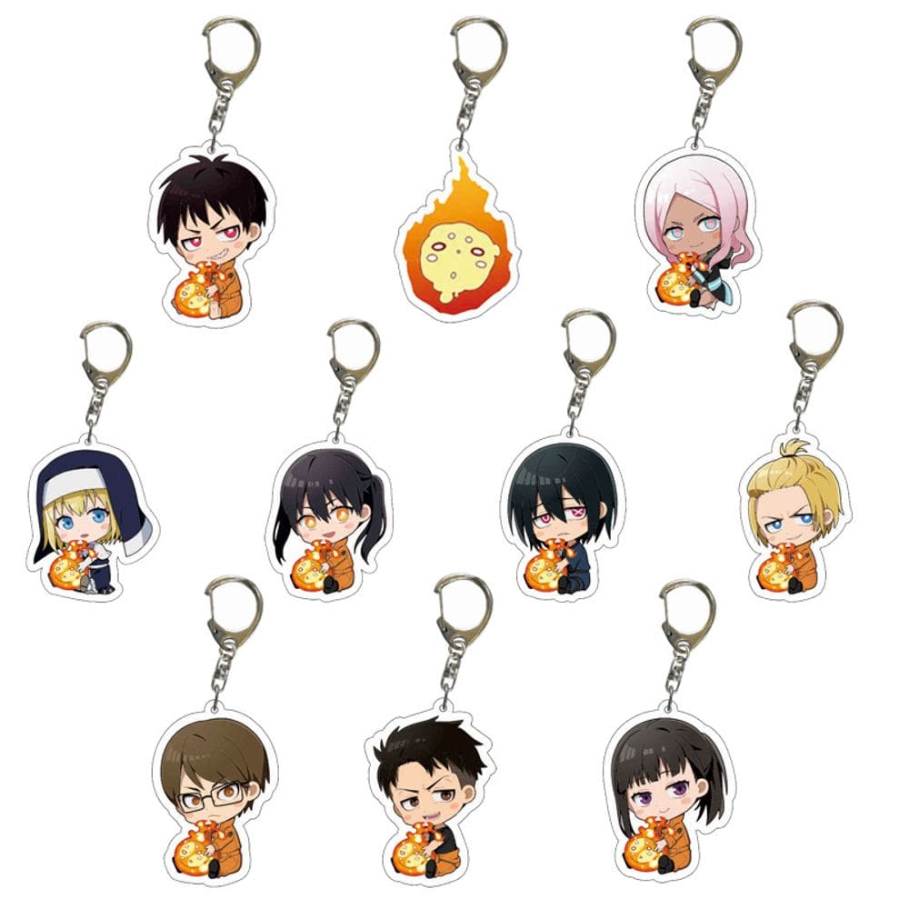 Chaveiro de acrílico Fire Force Chibi Anime Characters