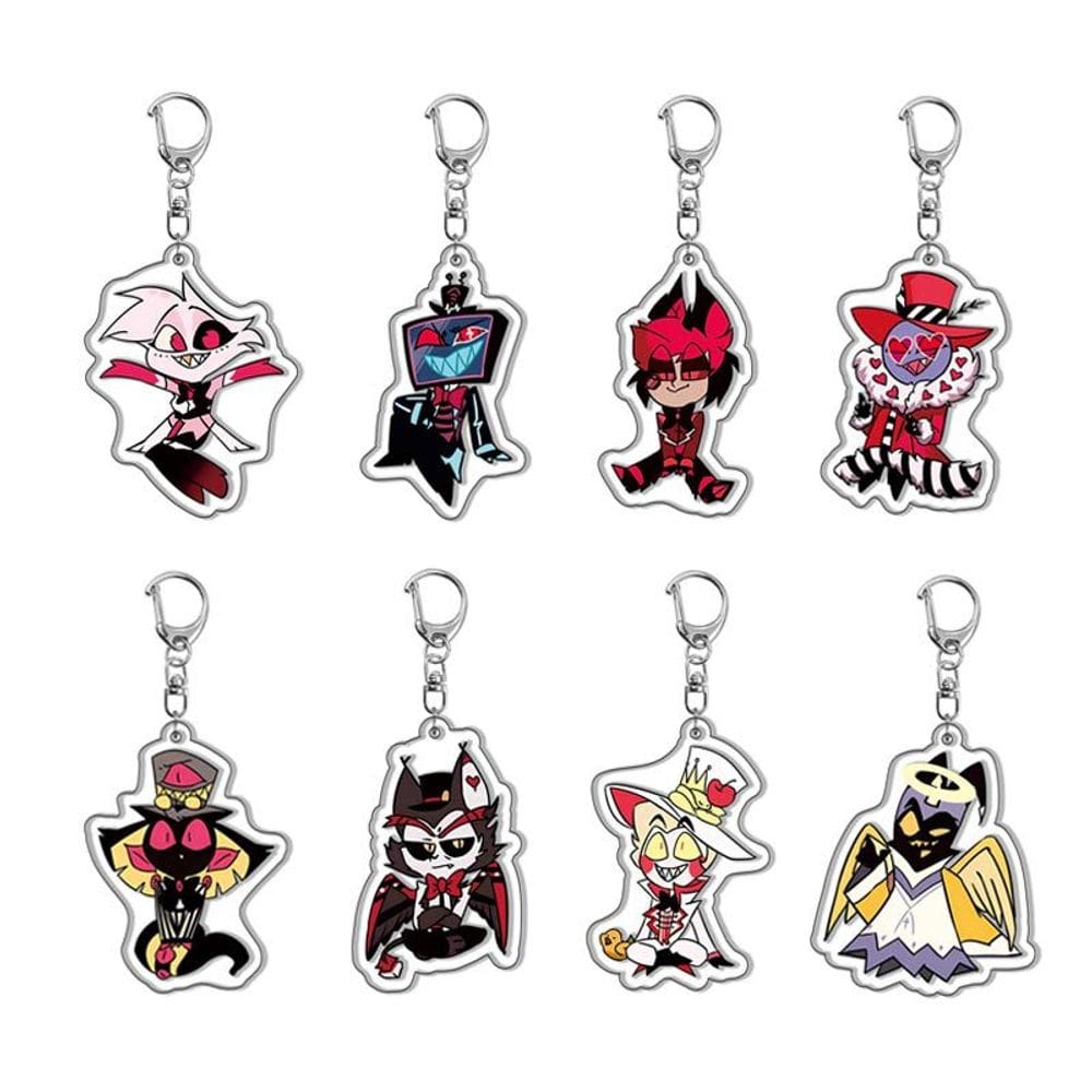 Chaveiro acrílico Keyrin Hazbin Hotel Charlie Vaggie Alastor