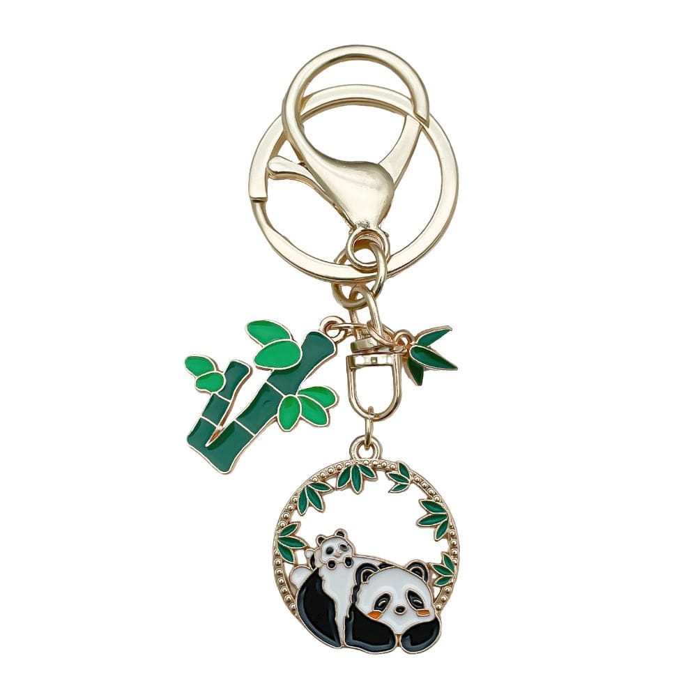 Chaveiro Cute Panda Bamboo, pingente de presente feito à mão, 9,9 g