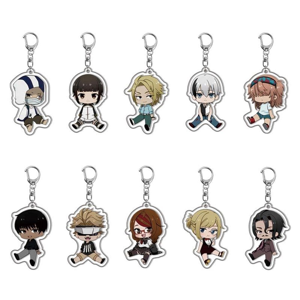 Conjunto de chaveiros Dead Mount Death Play Misaki Sakimiya e Takumi