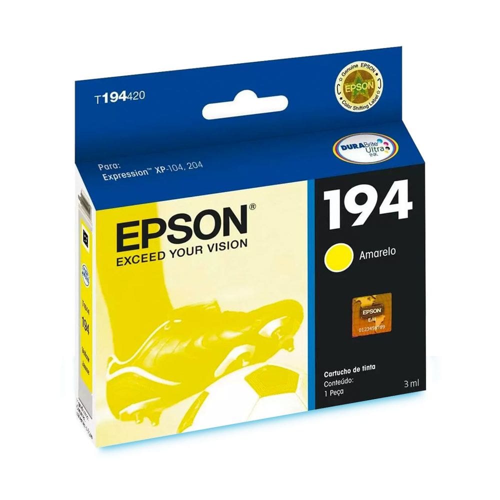 Cartucho de Tinta Epson Amarelo P/ Stylus T194420 XP-104/204