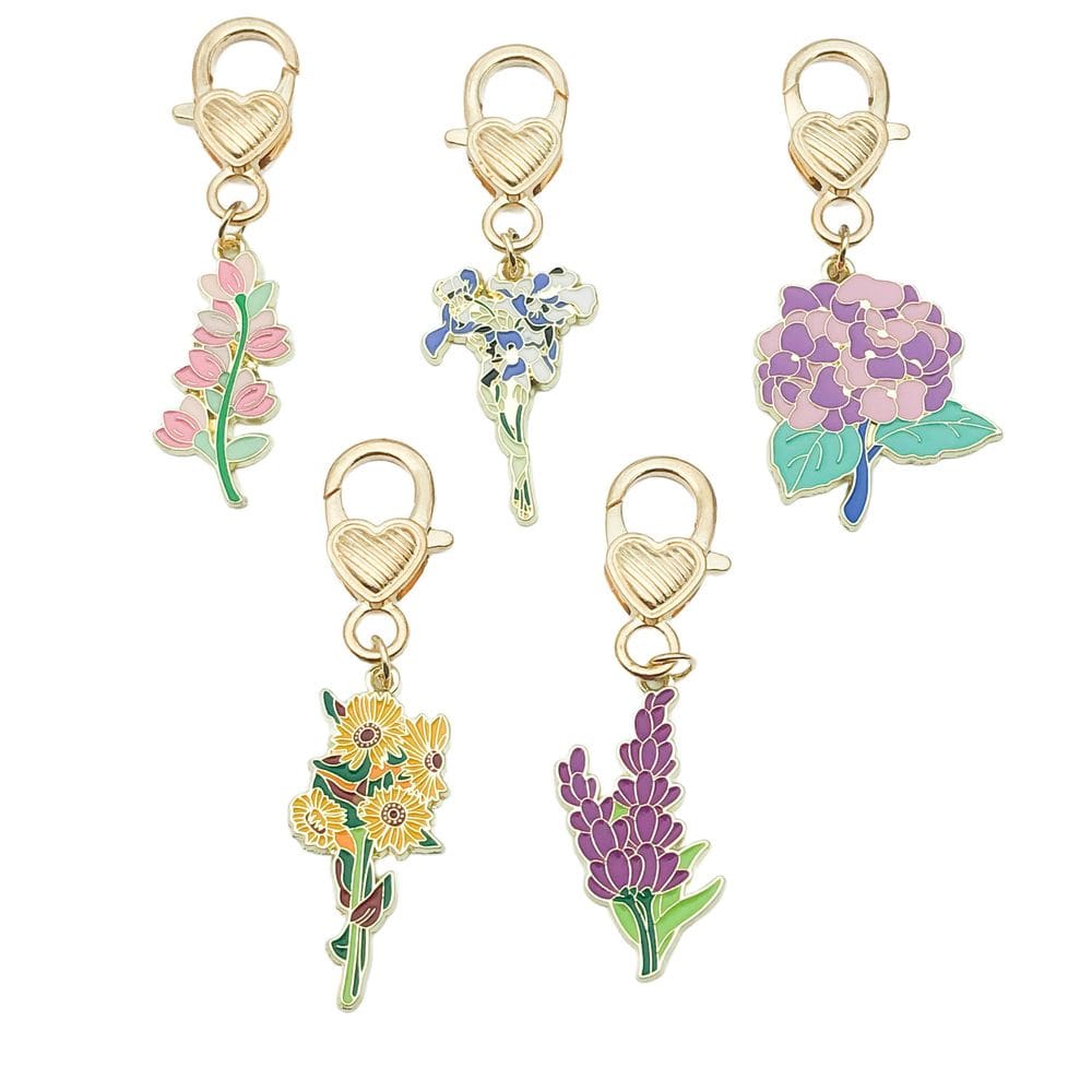 Conjunto de chaveiros Sweet Heart Flower com flor de cerejeira