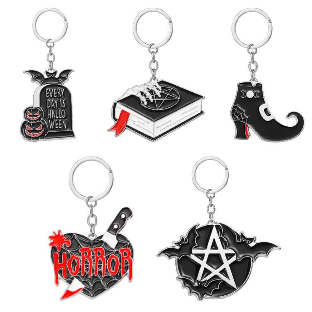 Chaveiro Chaveiro Halloween Horror Bat Pentagram Alloy