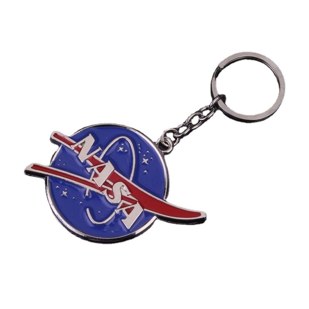 Chaveiro, chaveiro, logotipo da NASA, pingente de liga leve