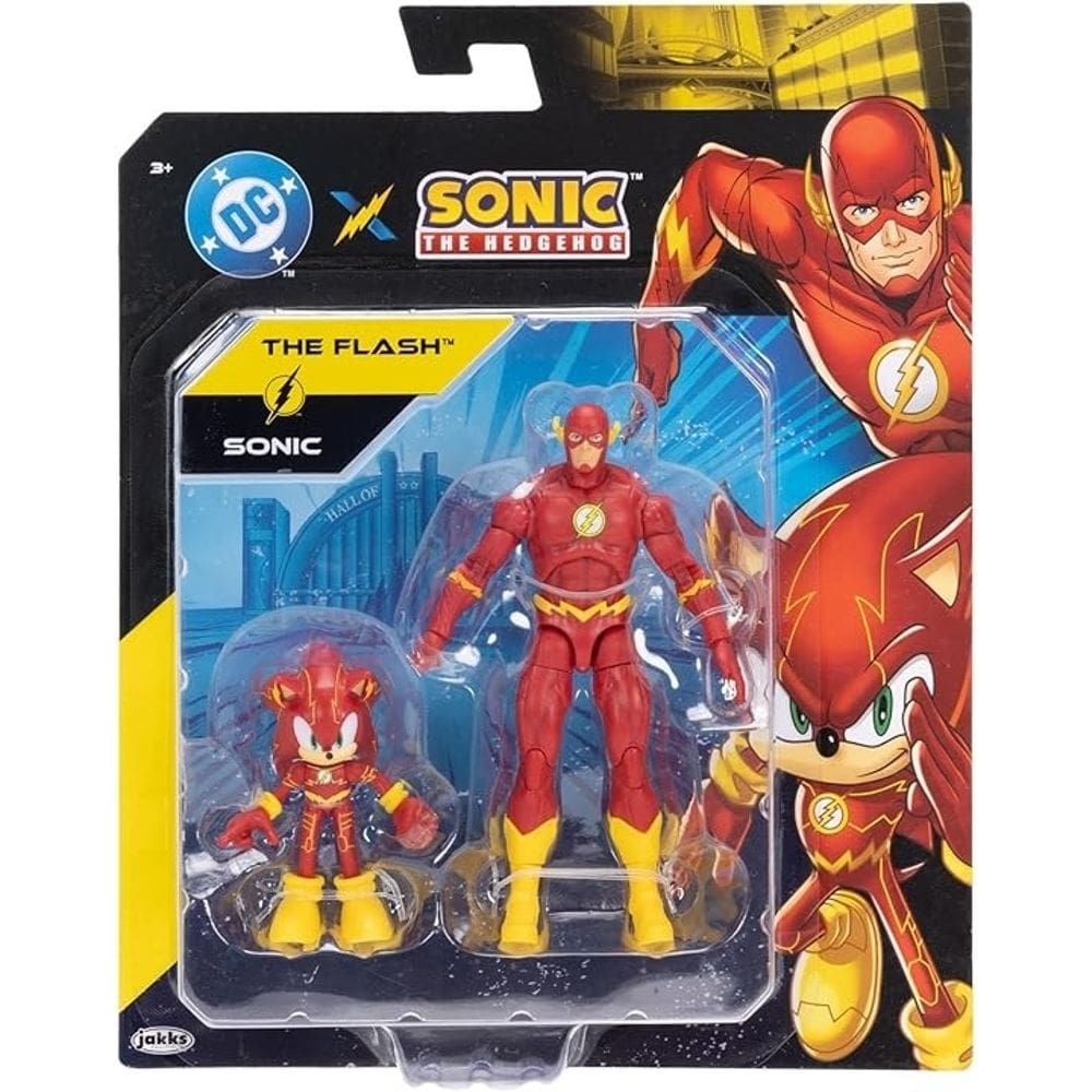 Sonic e DC Liga da Justiça – Pack 2 Bonecos Articulados Sonic 6 Cm e The Flash 13 cm – Sunny