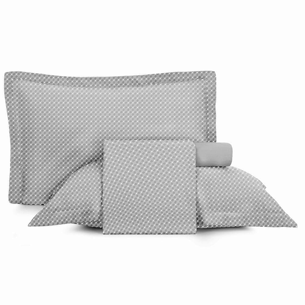 Jogo de Cama Queen 4 peças Altenburg Toque Acetinado Slim Cinza