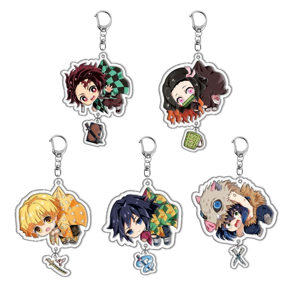 Conjunto de chaveiros de acrílico Demon Slayer Tanjiro & Nezuko