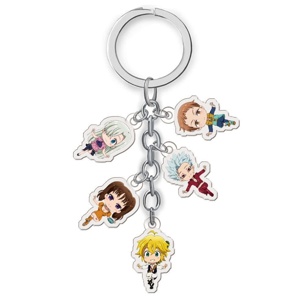 Conjunto de chaveiros Seven Deadly Sins Acrylic Chibi Characters