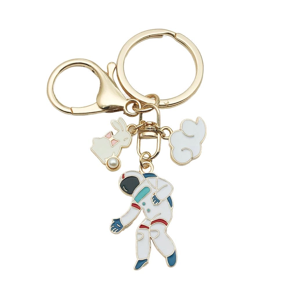 Chaveiro Cute Astronaut Bunny Cloud Cartoon Chaveiro