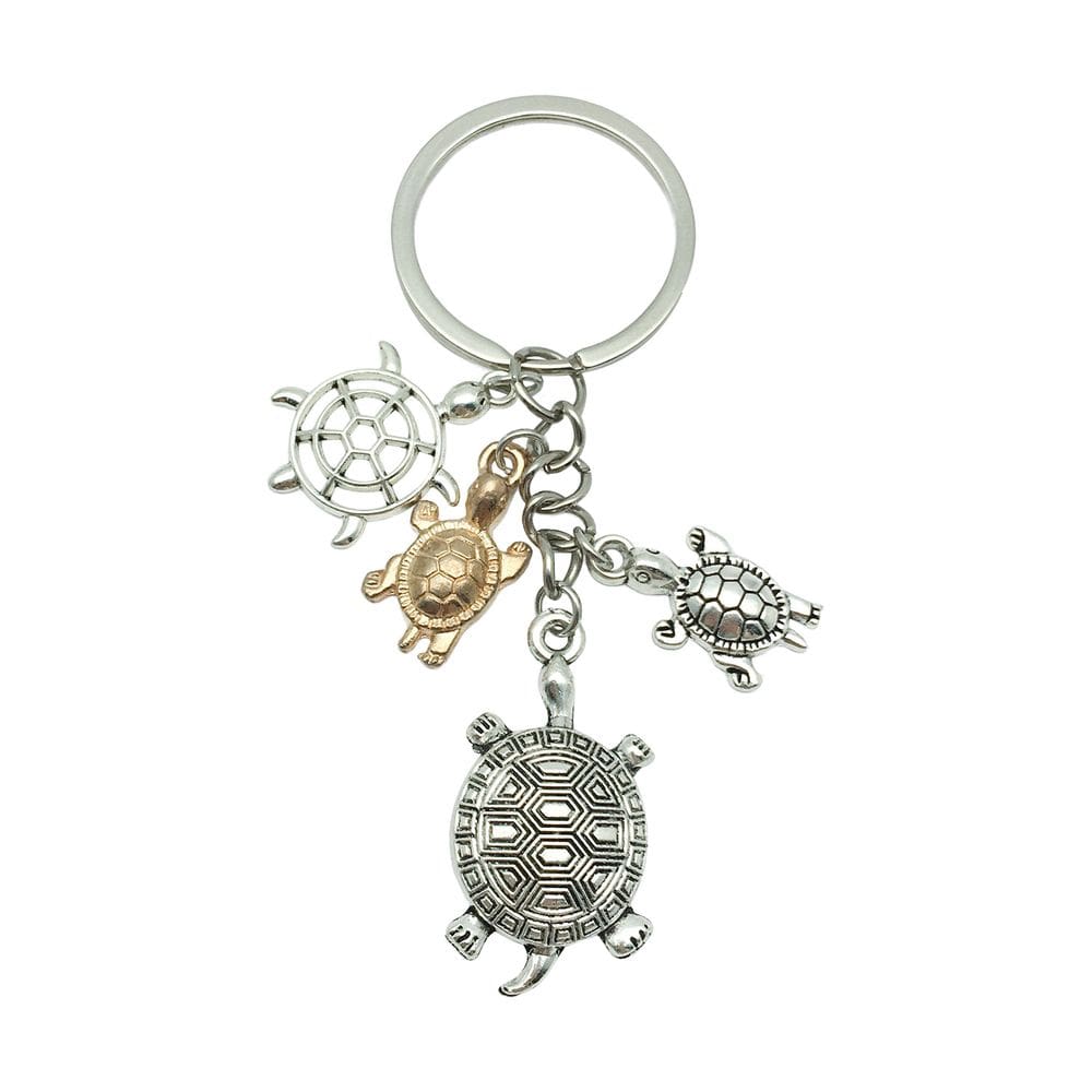 Conjunto de chaveiros Turtle Silver & Gold Alloy