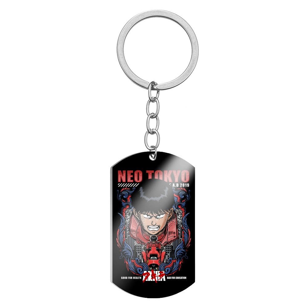 Chaveiro: chaveiro AKIRA Kaneda Shotaro Dog Tag, aço inoxidável
