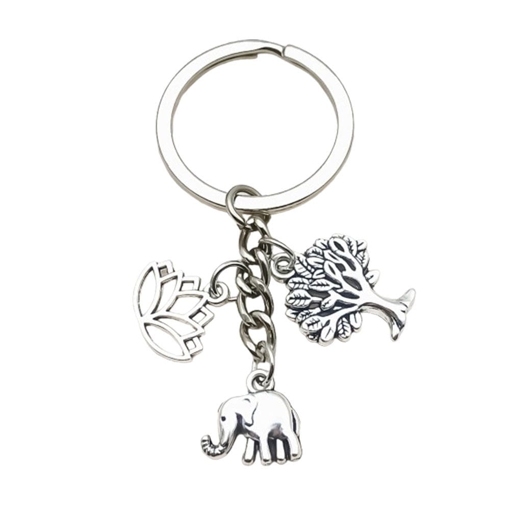Chaveiro Elephant Lotus Tree Metal Chaveiro LS70