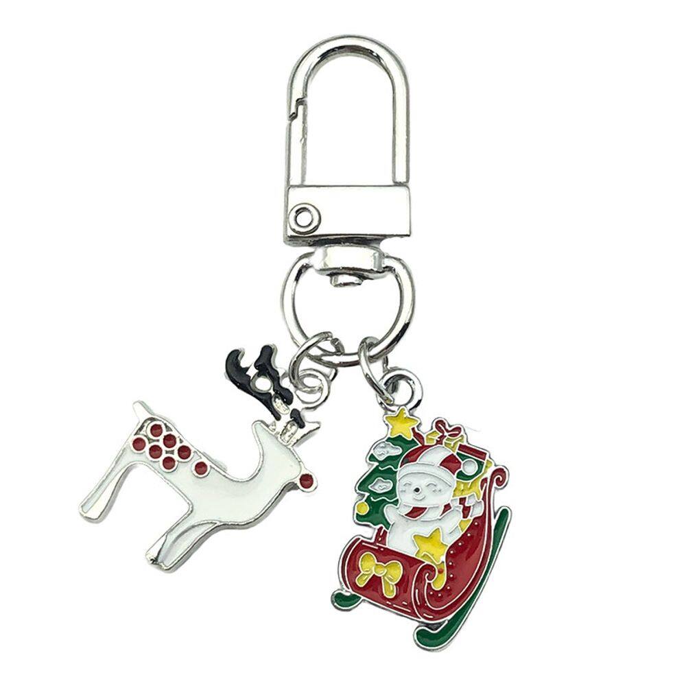 Conjunto de chaveiros Festive Christmas Santa Reindeer Snowman