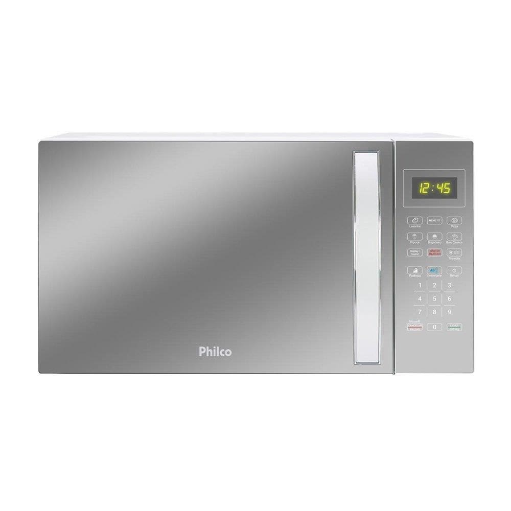 Micro-Ondas Philco 28 Litros PMO30E, Porta Espelhada, Branco, 1100W