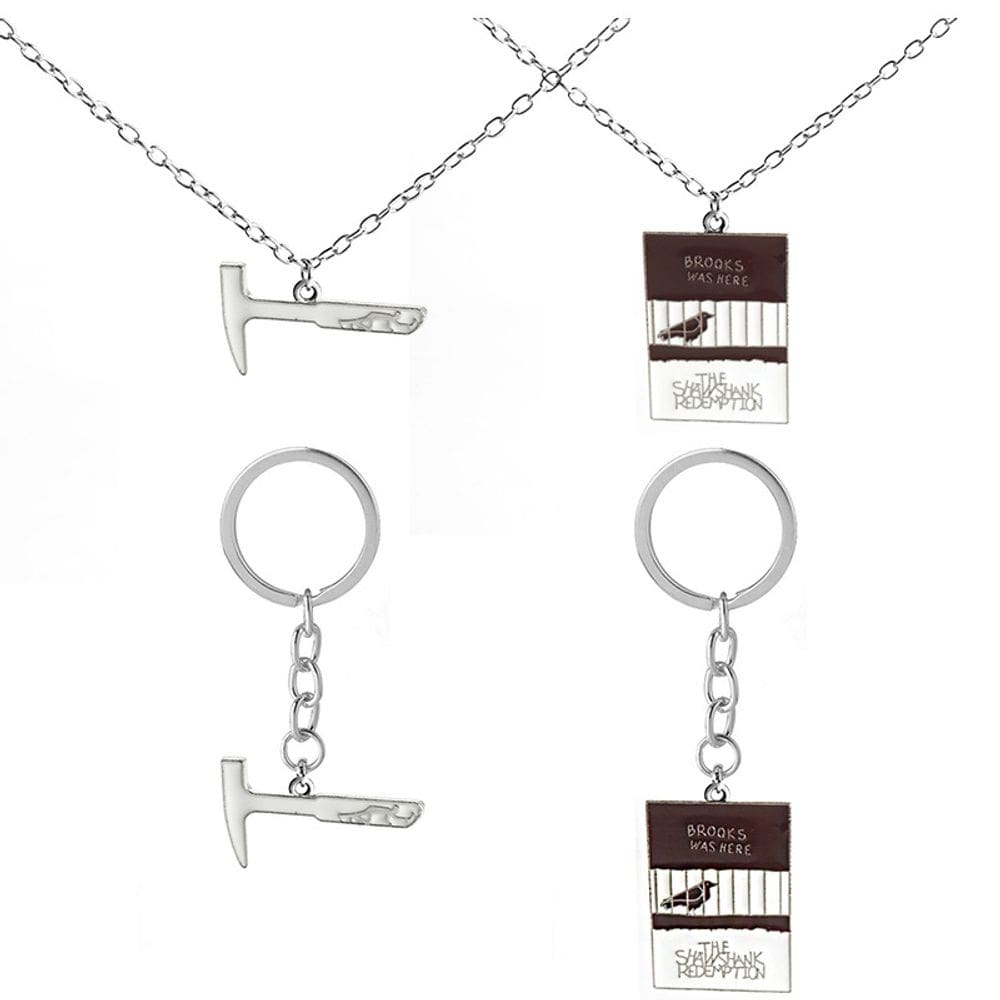 Conjunto de chaveiros e colares com pingente Shawshank Redemption Hammer