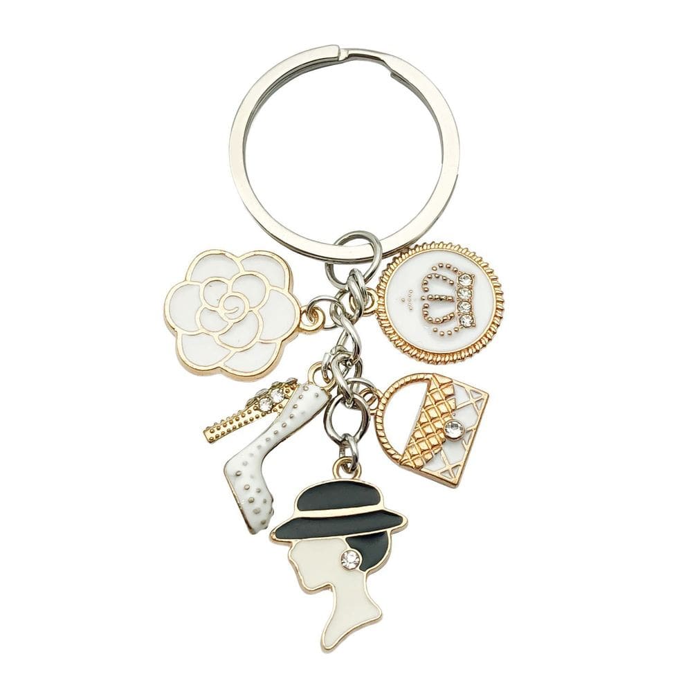 Chaveiro Chaveiro Charm Fashion White Enamel Lady