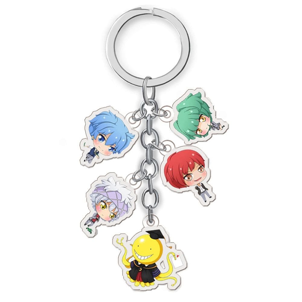 Conjunto de chaveiros de acrílico Assassination Classroom 5 Chibi Figur