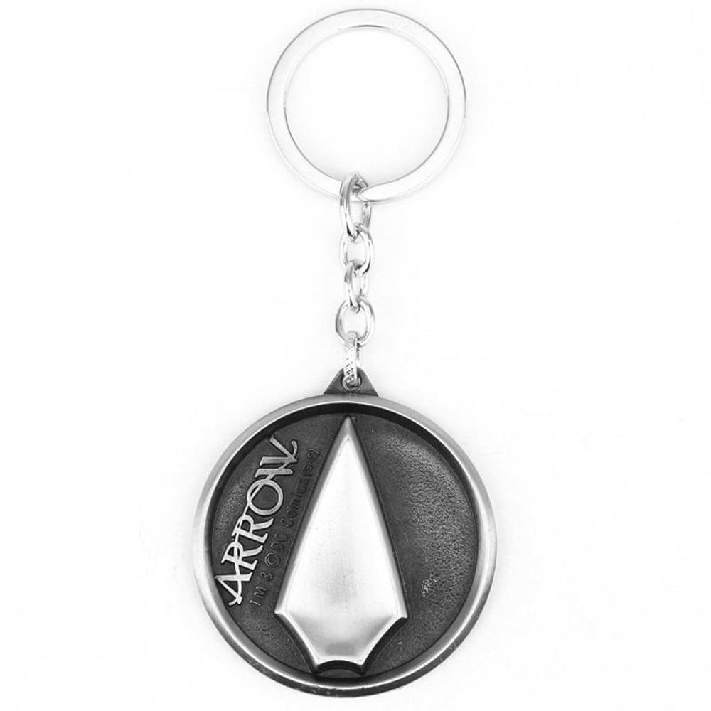 Chaveiro Chaveiro de metal de dupla face com seta verde