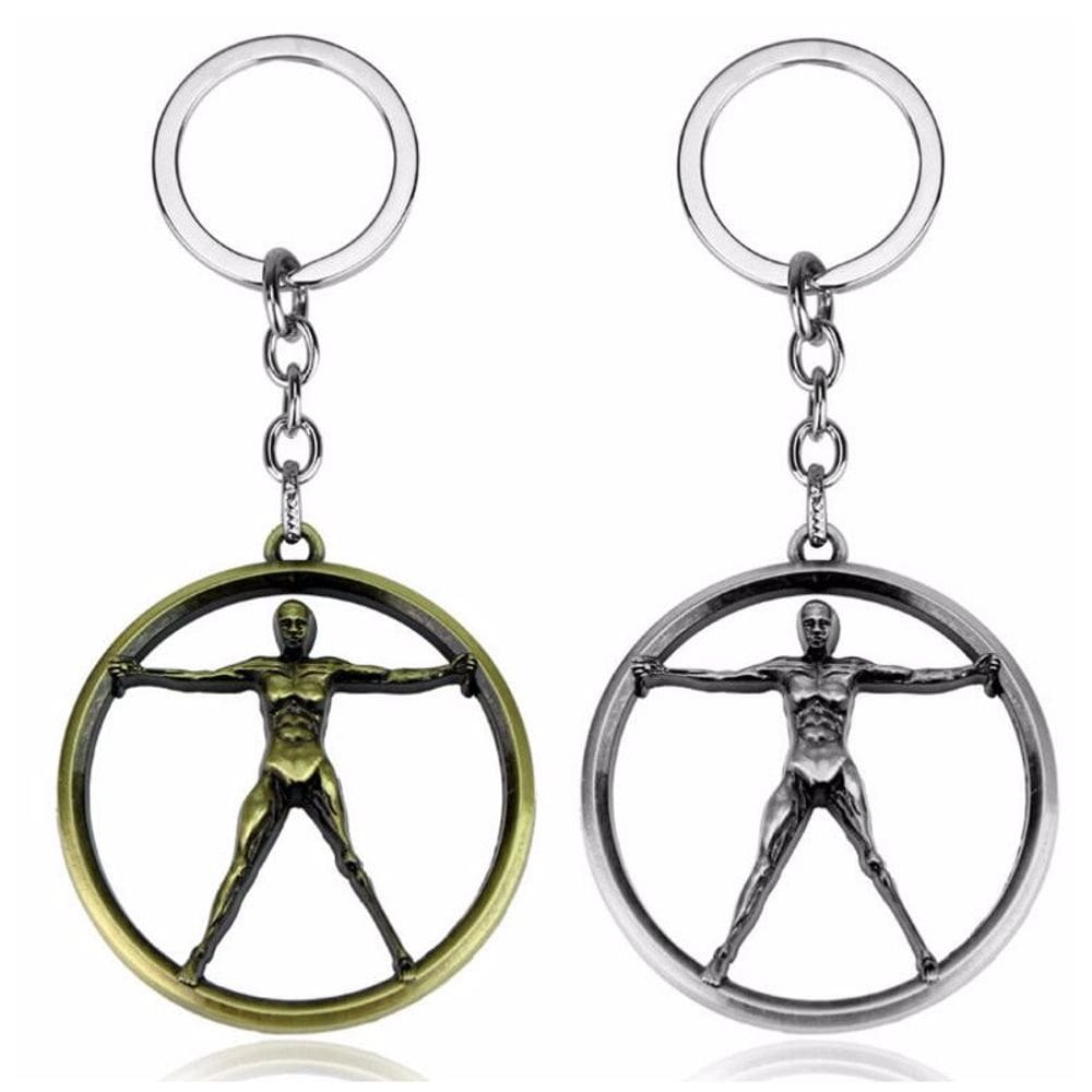 Chaveiro Westworld Vitruvian Man Metal Design