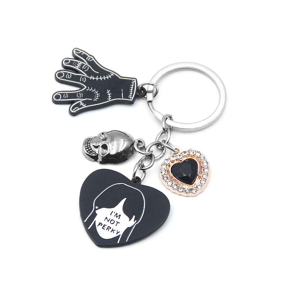 Chaveiro Wednesday Addams Gothic Hand Hand Hand Heart Pingente