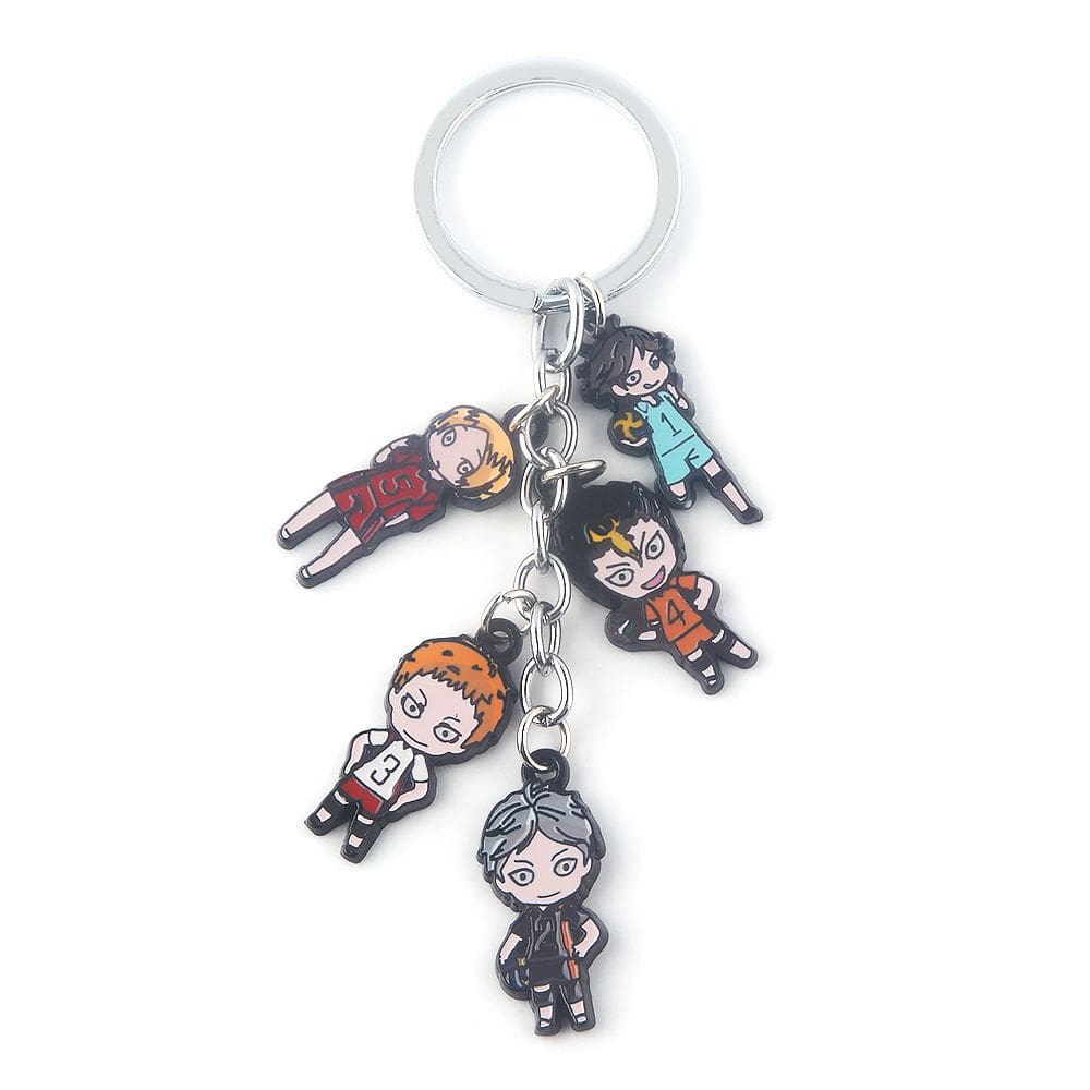 Conjunto de chaveiros Haikyuu Chibi, liga de 5 caracteres