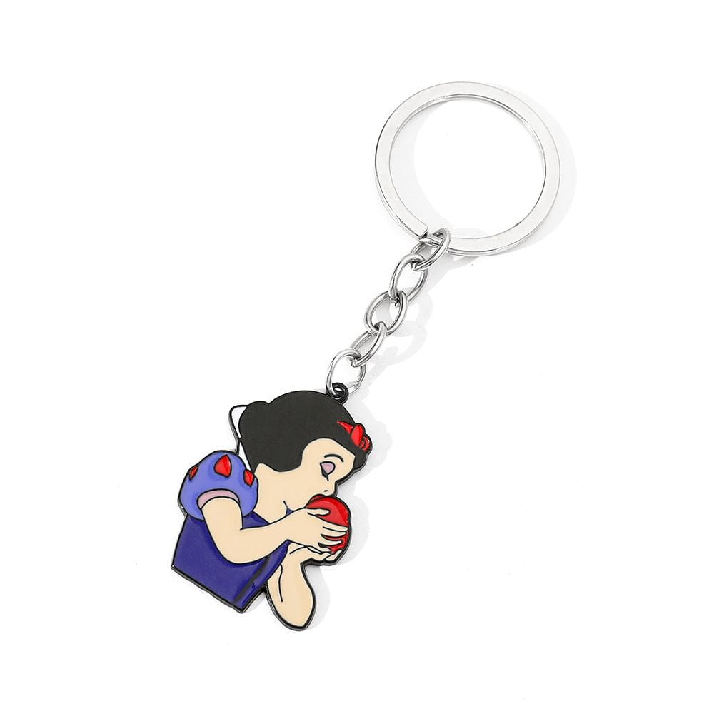 Chaveiro, chaveiro, pingente de maçã branca como a neve, design de desenho animado