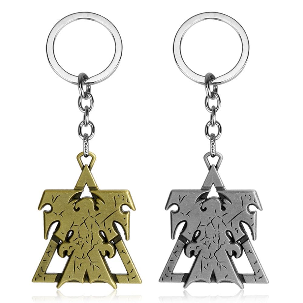 Chaveiro, chaveiro, pingente, emblema de metal da facção humana