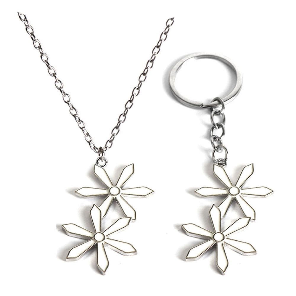 Conjunto de chaveiros e colares Bleach Orihime Inoue Six-Petal Flower