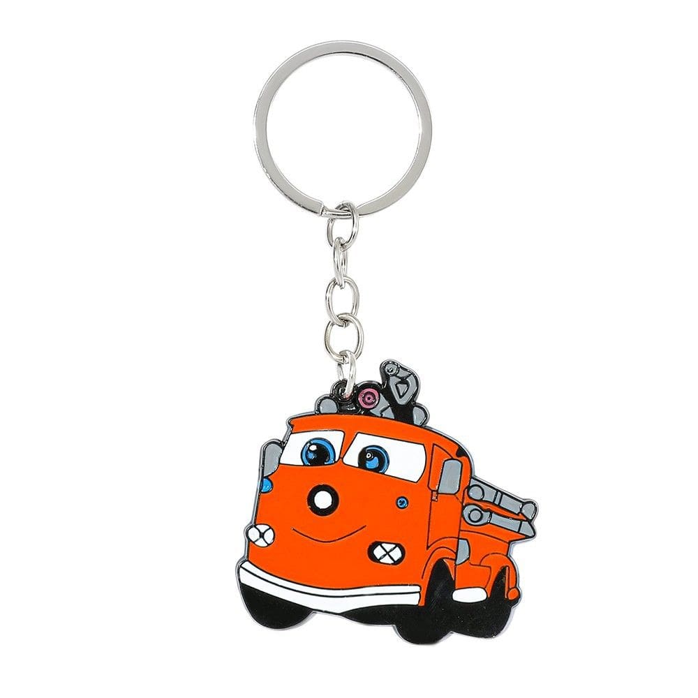 Chaveiro: lindo carrinho de bombeiros, desenho animado, presente em liga de zinco