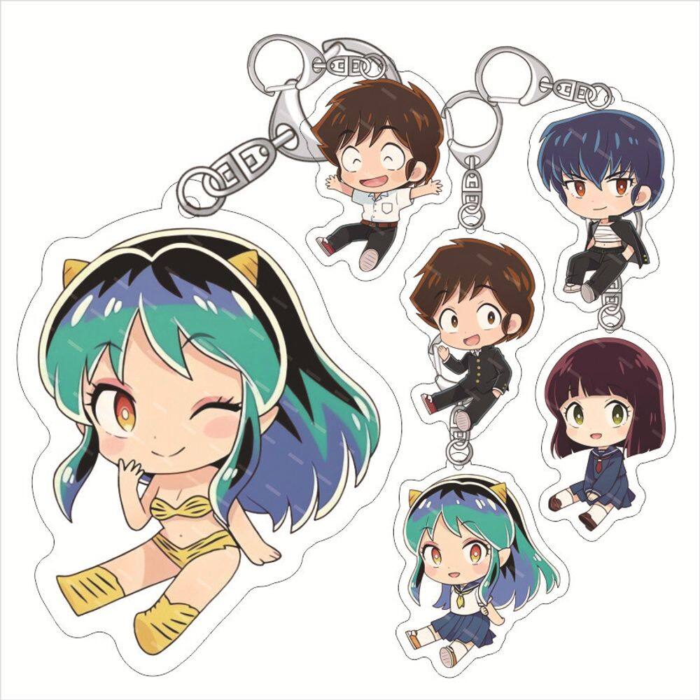 Conjunto de chaveiros de acrílico Urusei Yatsura Shinobu Ataru Lum