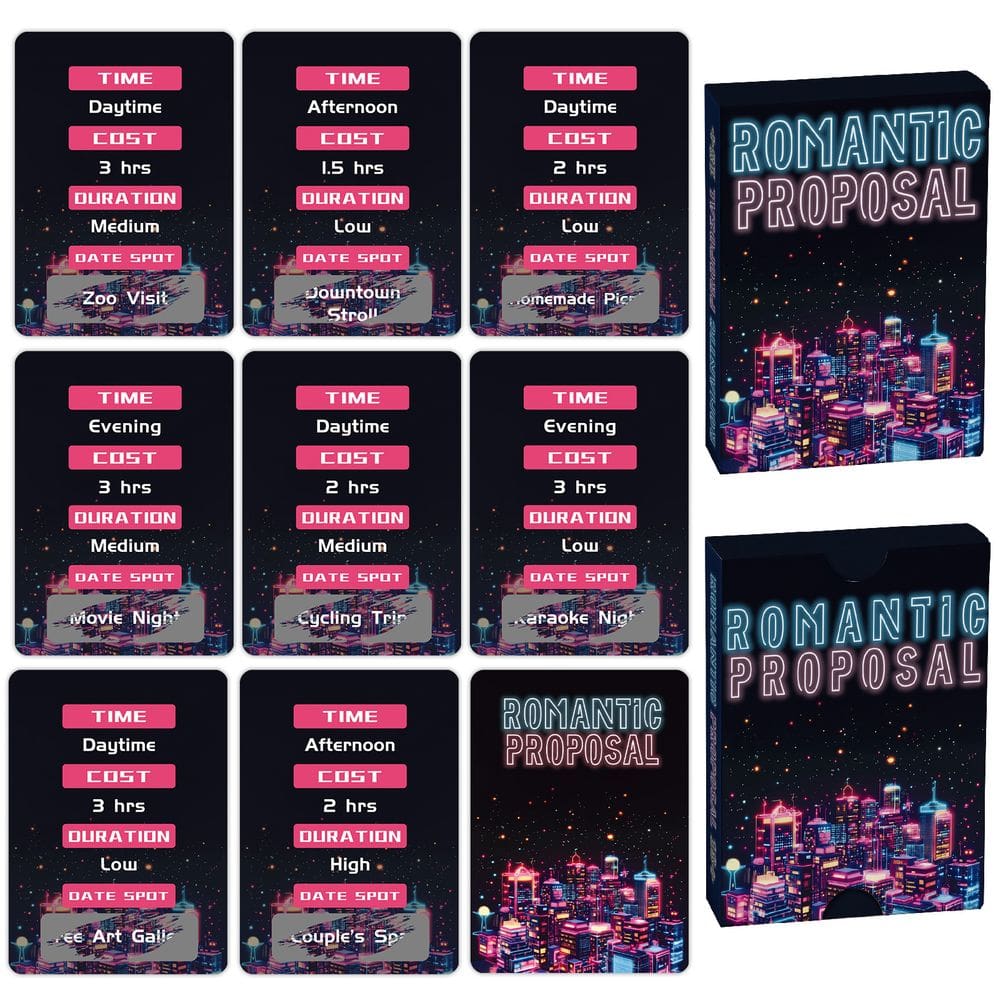 Jogo de cartas Romantic Proposal Date Night com conjunto de 46 cartas