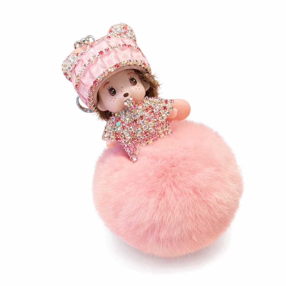 Chaveiro Monchhichi Diamond Pom-Pom com design de boneca fofa