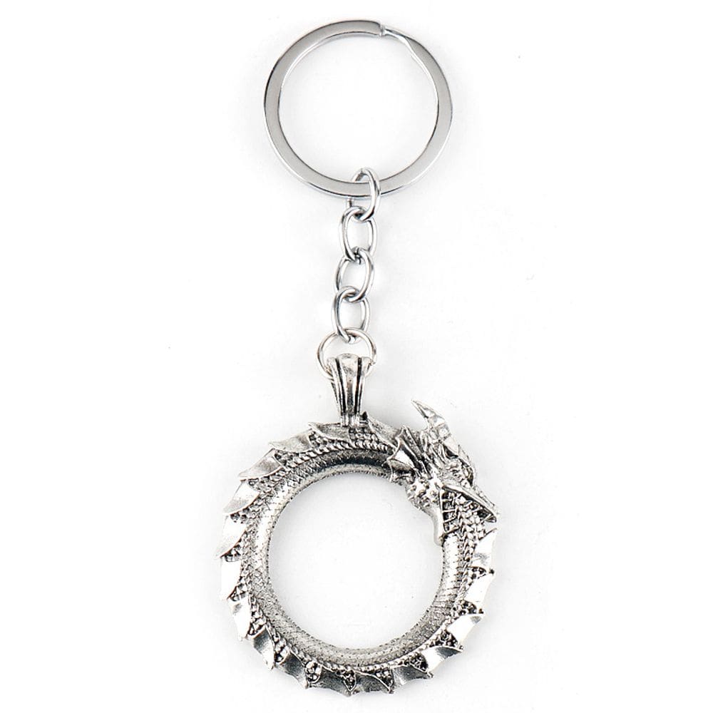 Chaveiro Viking Ouroboros Dragon com pingente vintage