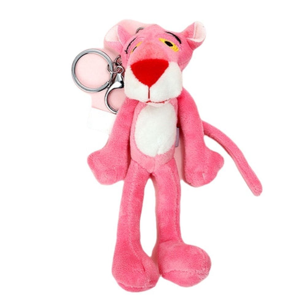 Chaveiro de pelúcia Pantera Rosa, personagem de desenho animado de 19 cm