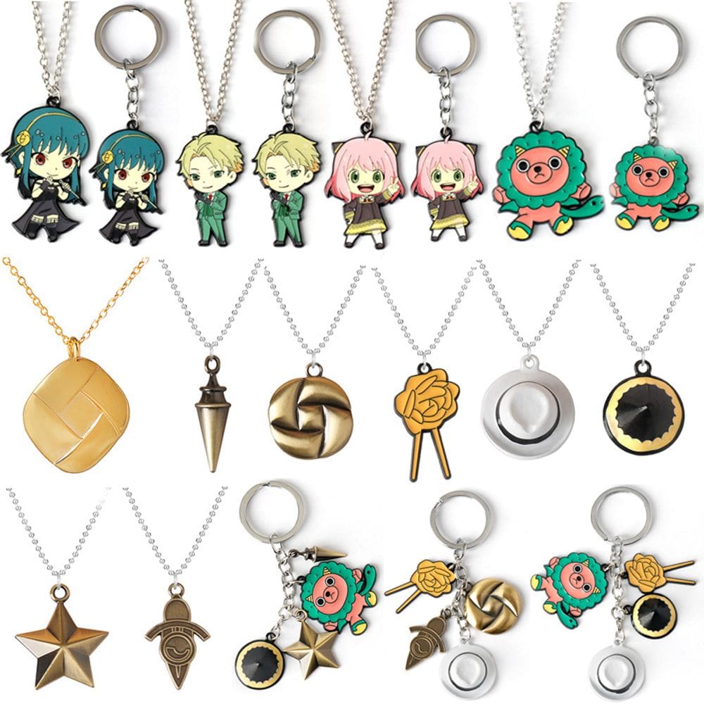 Conjunto de chaveiros e colares SPY × FAMILY Anya Chimera & Yordle