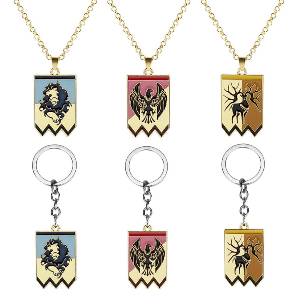 Conjunto de chaveiros Fire Emblem House Leão, Veado e Águia