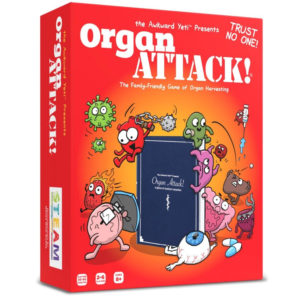 Jogo de cartas The Awkward Yeti Organ Attack! Diversão em família para crianças maiores de 8 anos