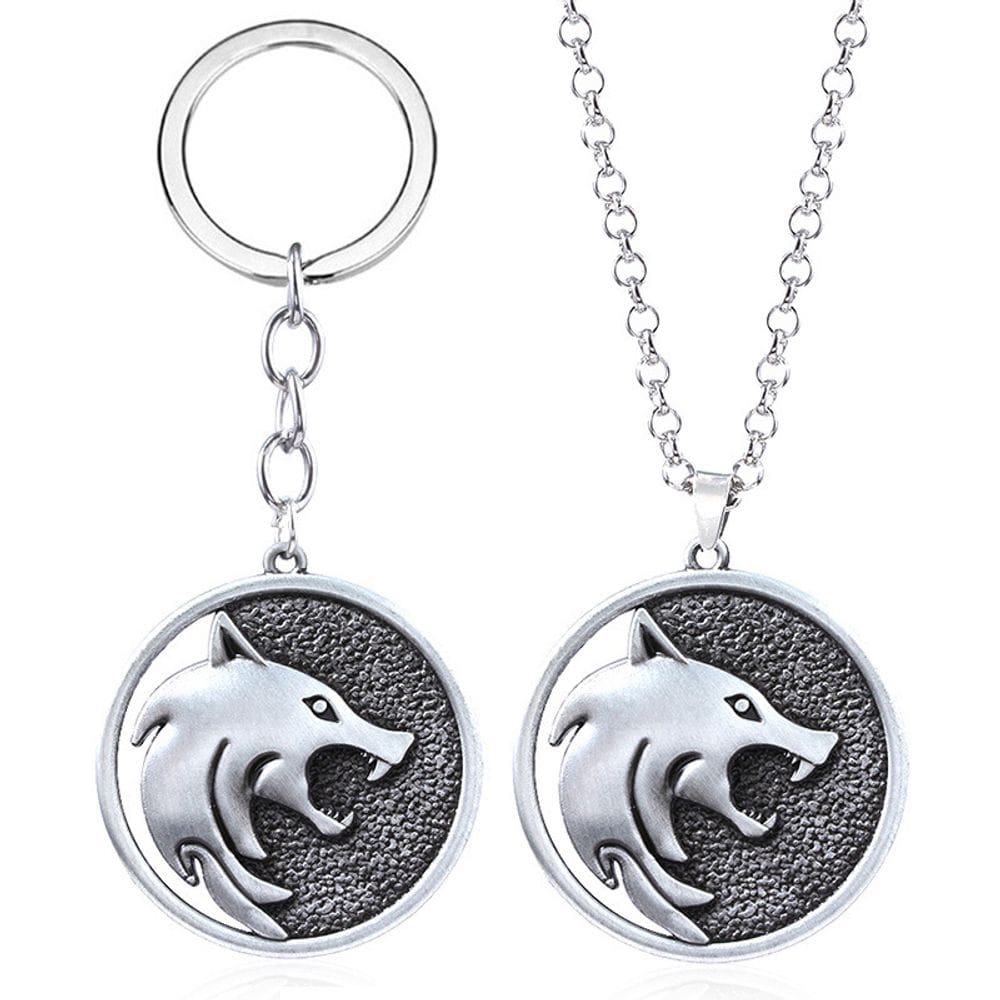 Pingente de chaveiro The Witcher Wolf Head Geralt of Rivia