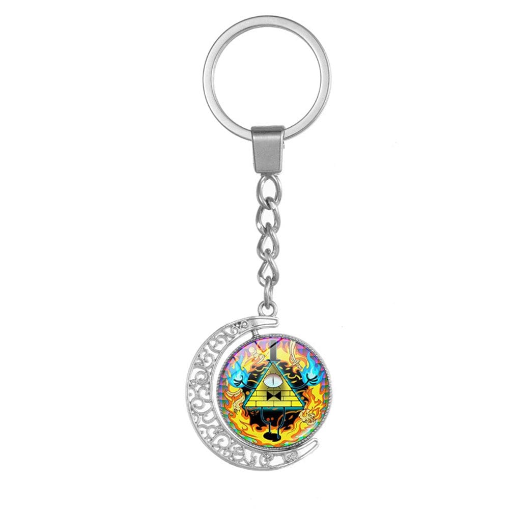 Chaveiro Gravity Falls Time Gem com design rotativo