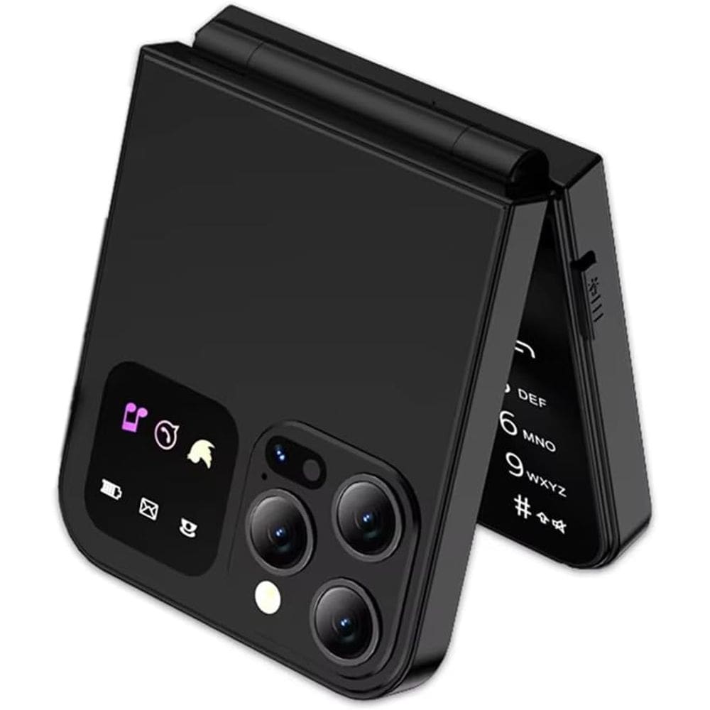 Flip Phone A50 Pro com tela de 2,4 polegadas Dual SIM preta