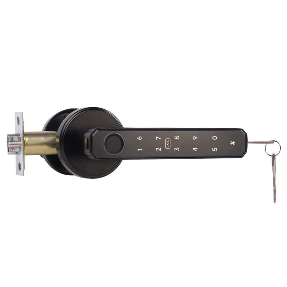 Impressão digital inteligente e bloqueio de senha para portas de madeira pretas